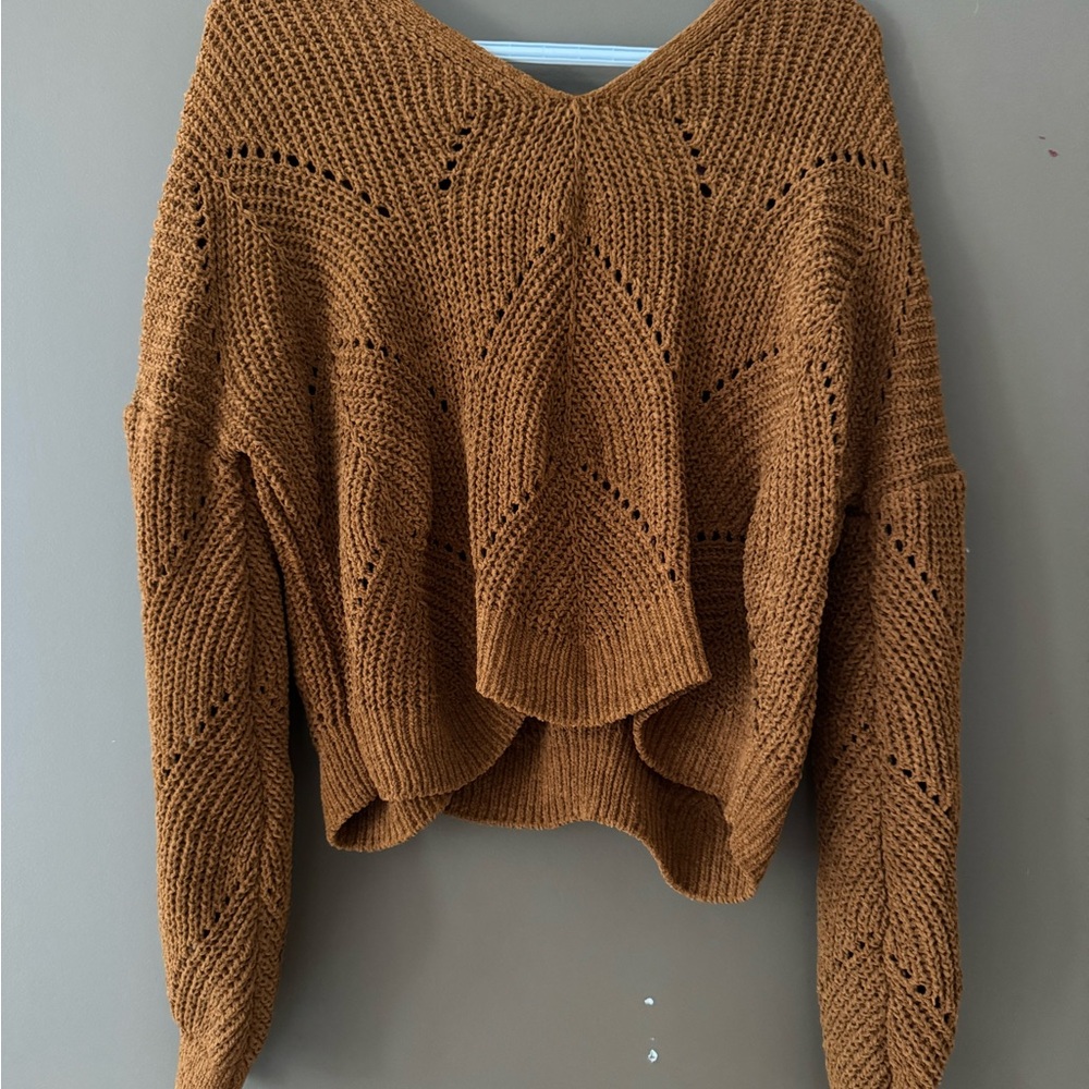 NWT Francesca's Collections V-Neck Sweater in brown